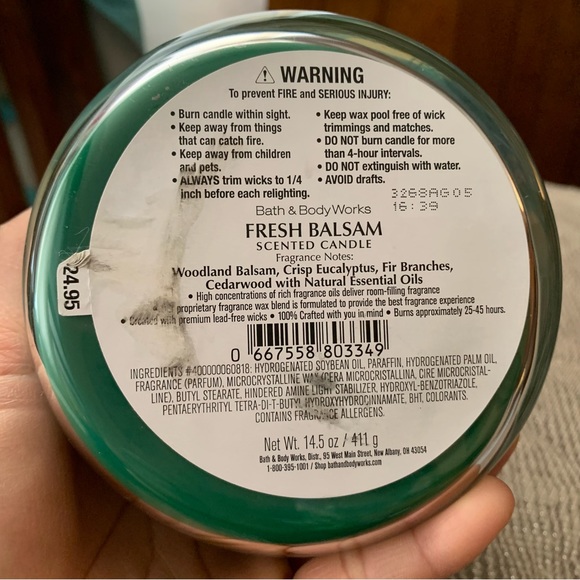 NWT Bath & Body Works 3-Wick Candle Fresh Balsam - Picture 7 of 9